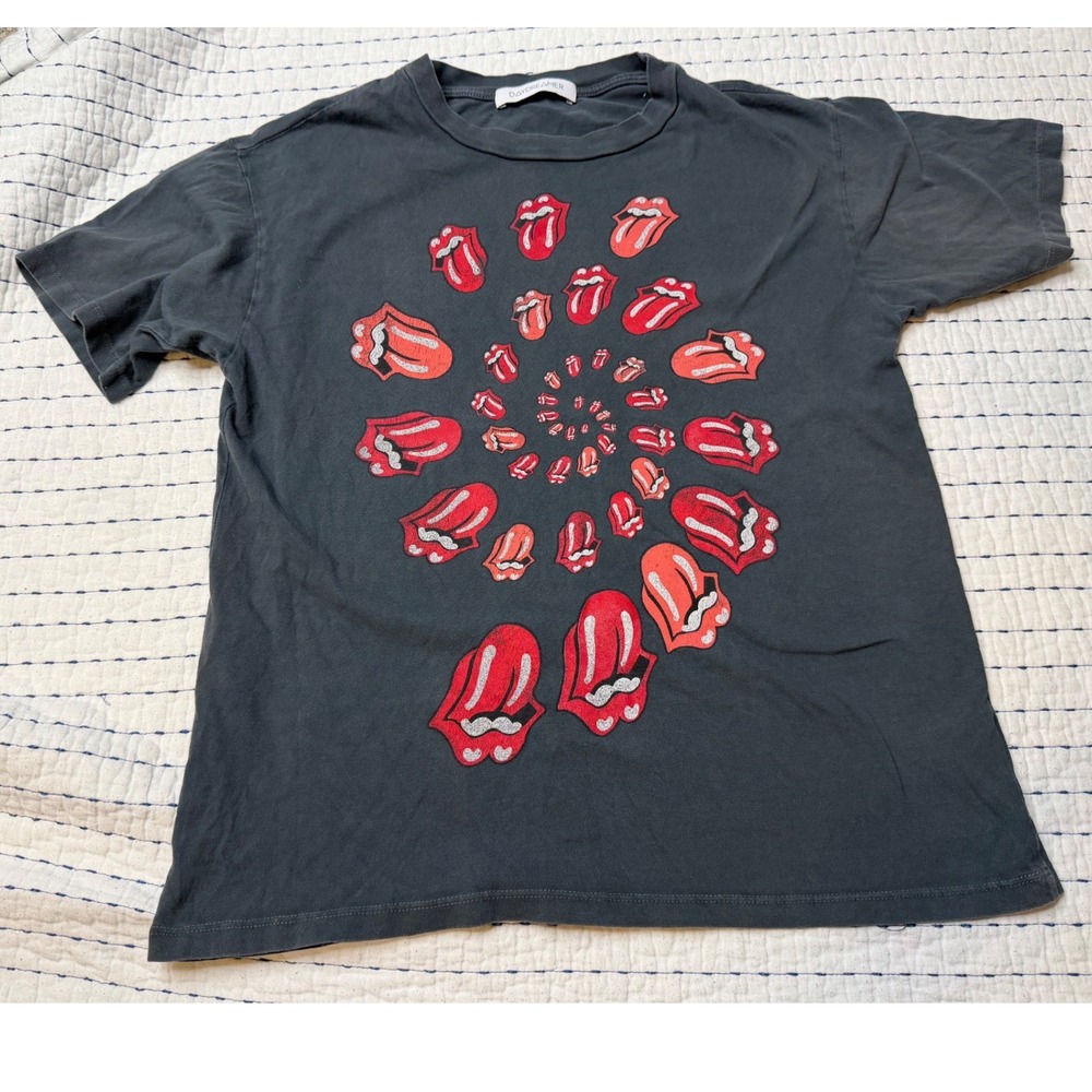 Daydreamer Rolling Stones A Bigger Bang Spiral Graphic T-Shirt Charcoal XS USA